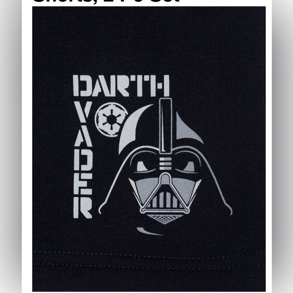 BNWT - Darth Vader (Little boys) Hooded T-Shirt & Shorts, 2PC Set, Black, Size 5 - Picture 9 of 9